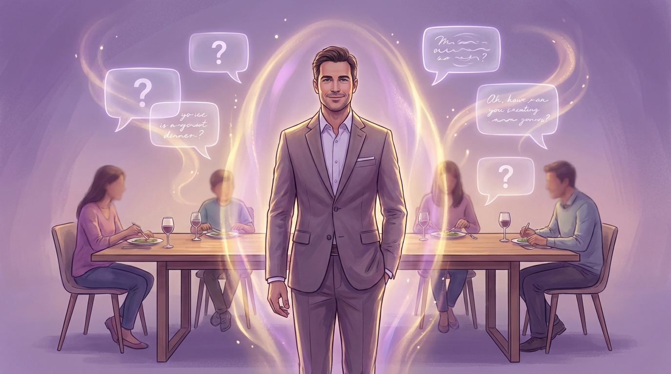 Confident man navigating family dynamics