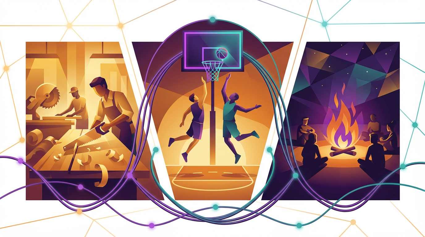 Men connecting through shared activities