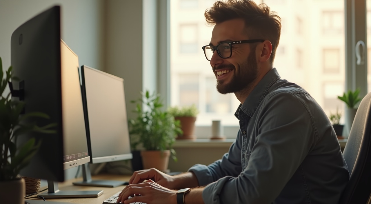 Confident man living his best life