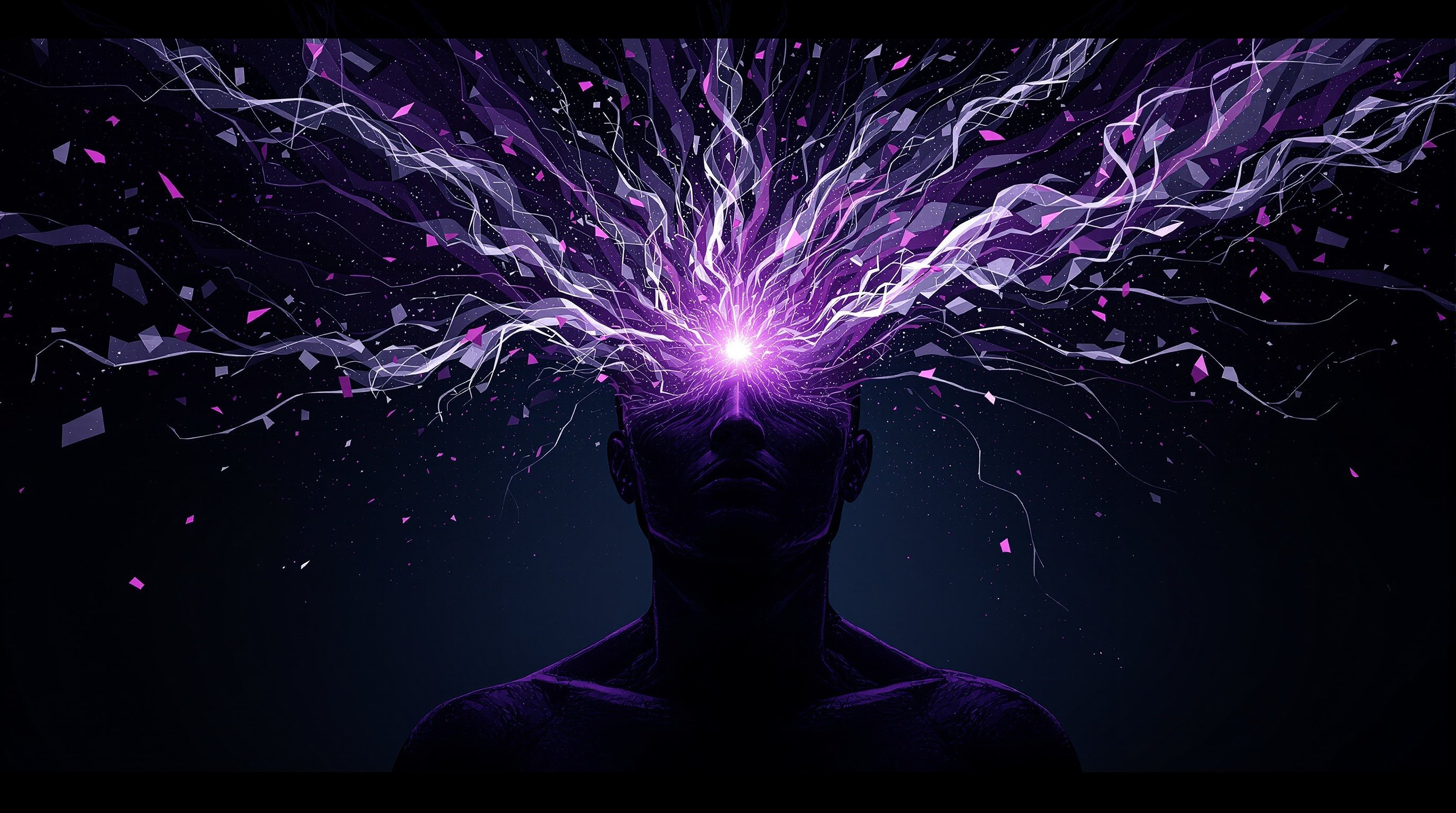 Abstract visualization of mental energy being drained by emotional chaos