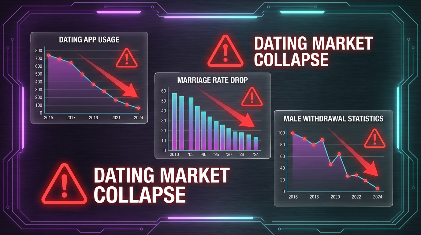 Data visualization showing dating market collapse metrics