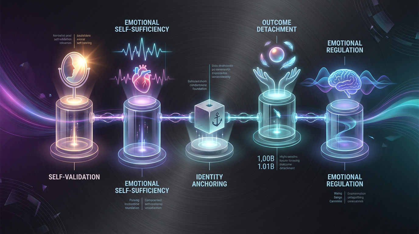 Five interconnected pillars representing emotional independence framework