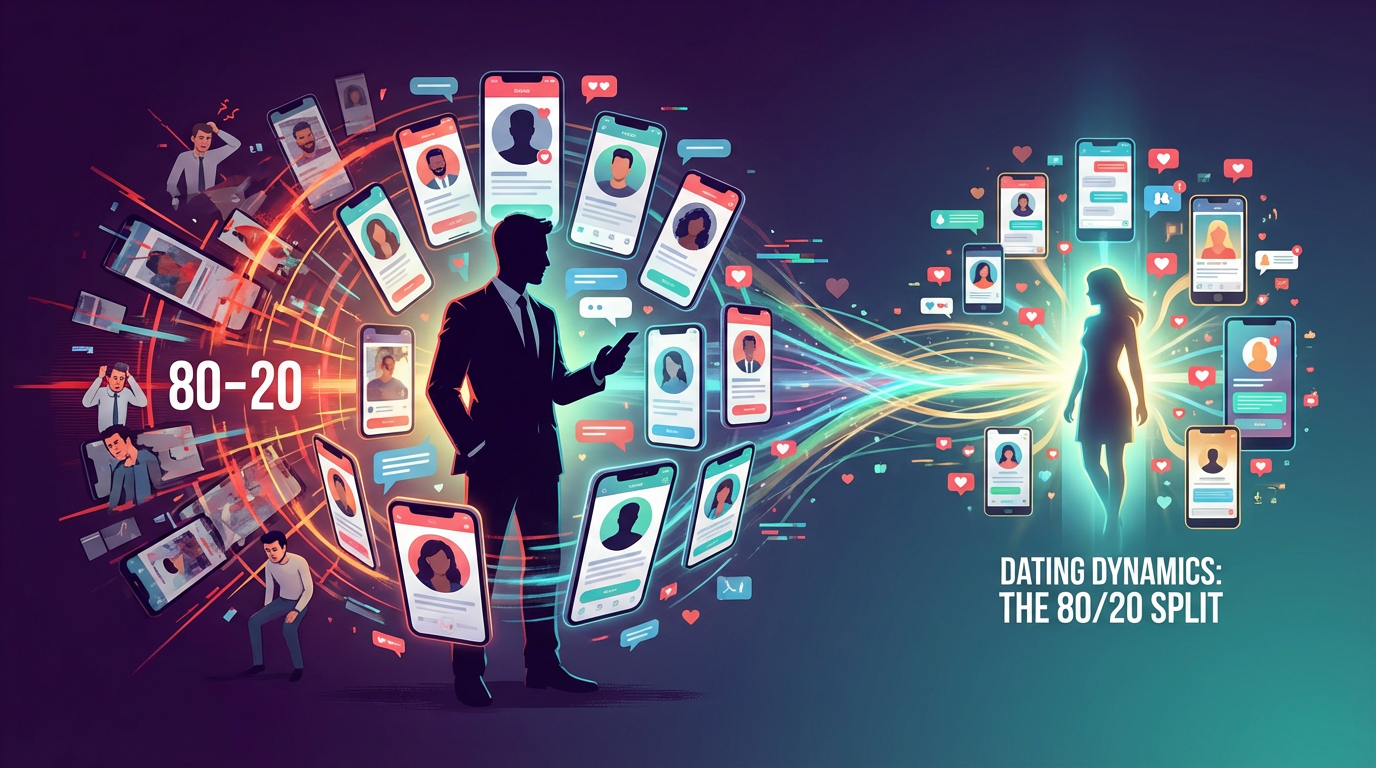 Dating market dynamics showing 80-20 split and competition imbalance