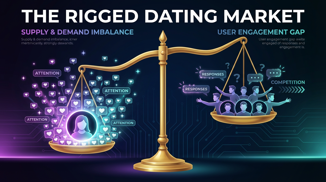 Visualization of the rigged dating market imbalance between men and women