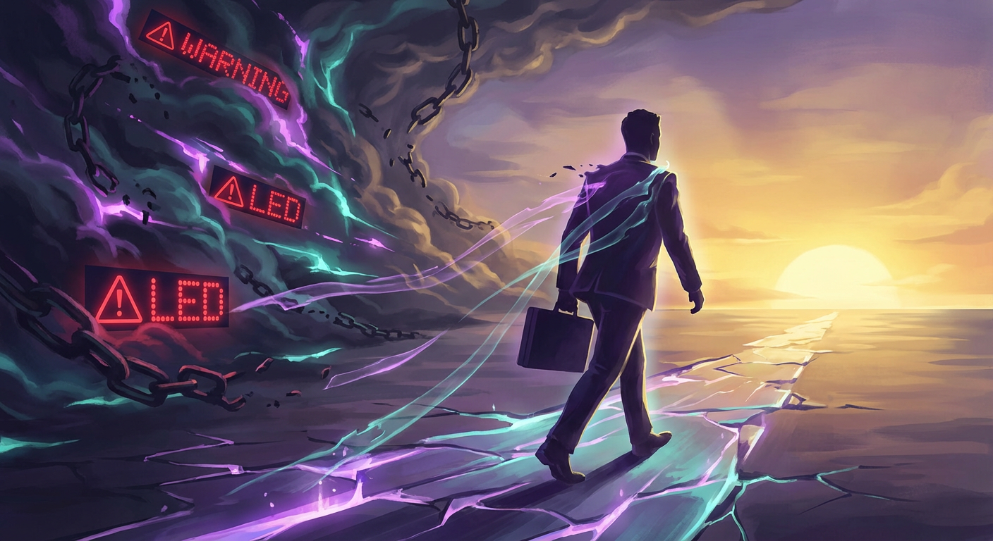 Strategic withdrawal from broken dating system - man walking toward freedom and better alternatives