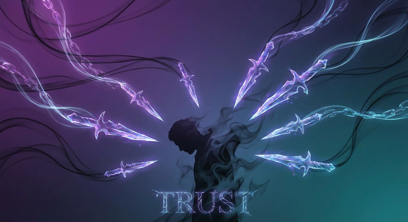 Abstract visualization of trust being weaponized in relationships