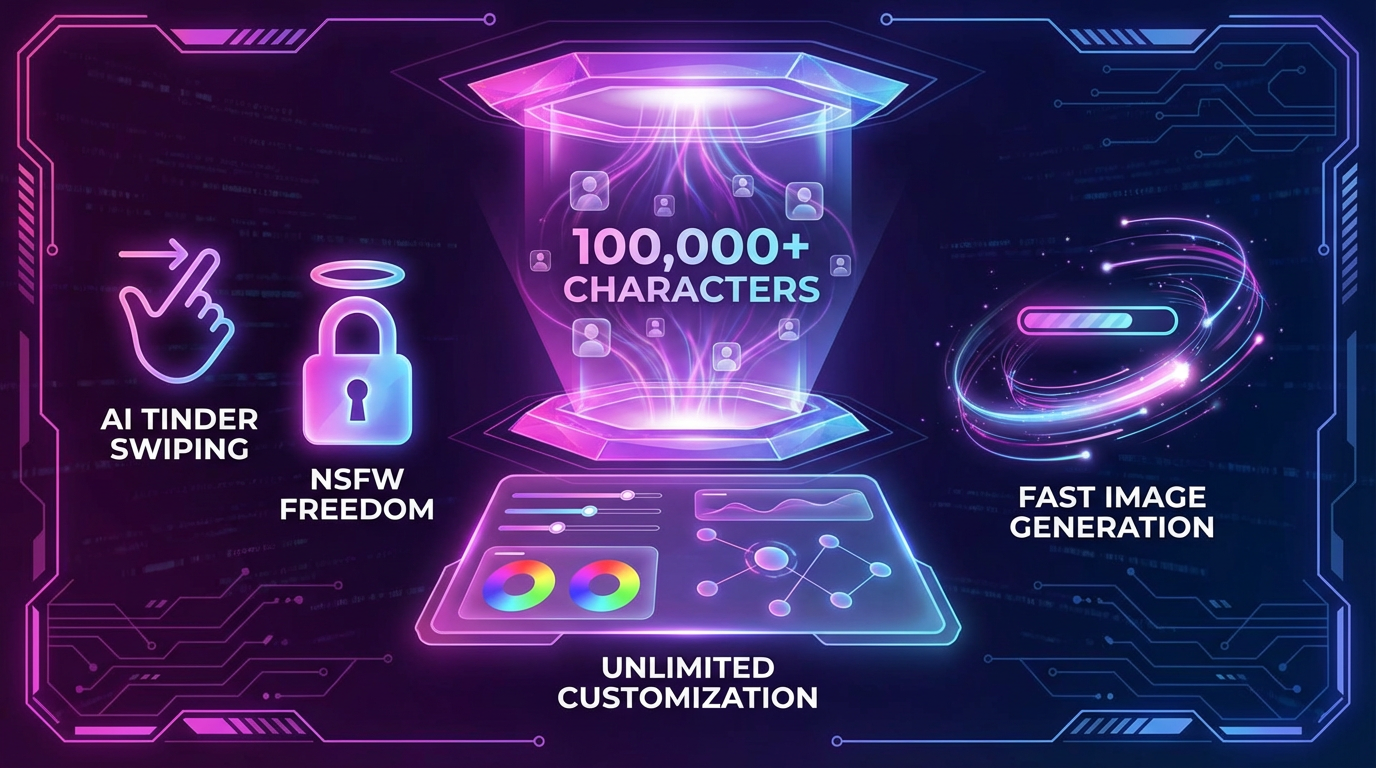 DreamGF AI Premium Investment Value - 100,000+ Characters, Unlimited Customization, Fast Image Generation, AI Tinder Swiping, and Creative Freedom