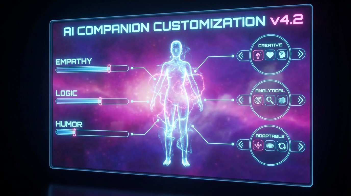 Nomi AI Character Customization Interface - Personality Traits and Backstory Creation