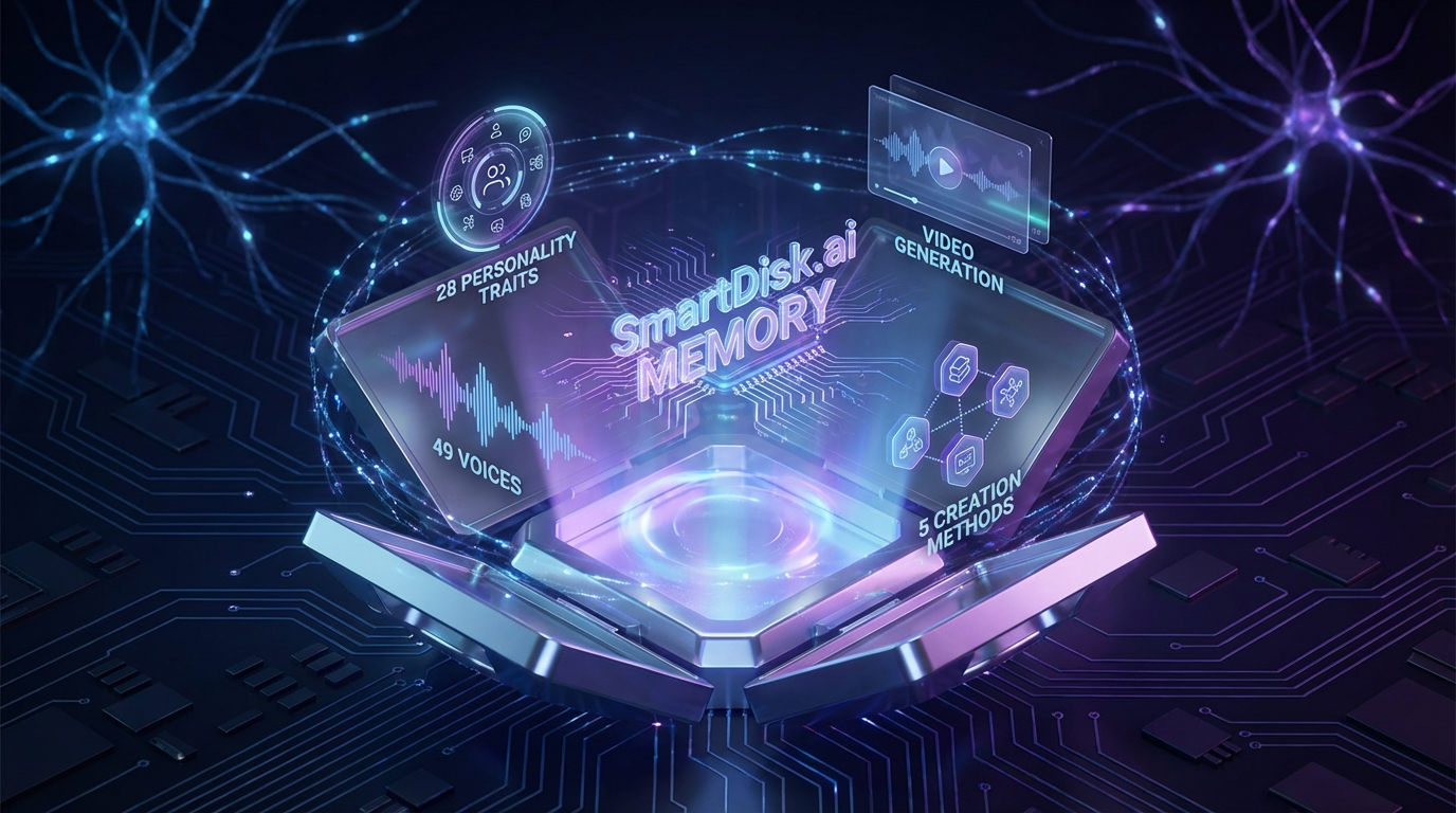 SoulKyn Premium Investment Value - SmartDisk.ai Memory, 28 Personality Traits, Video Generation, 49 Voices, and Deep Customization